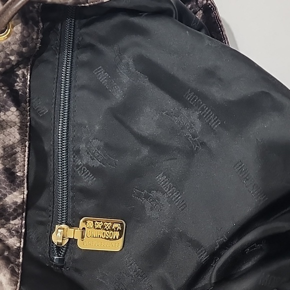 Moschino Snakeskin Print Drawstring Backpack - Picture 10 of 15